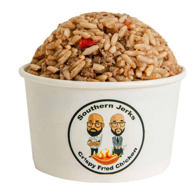 Regular Jerk Dirty Rice.