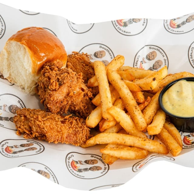 Jus Kiddin' Fried Chicken.